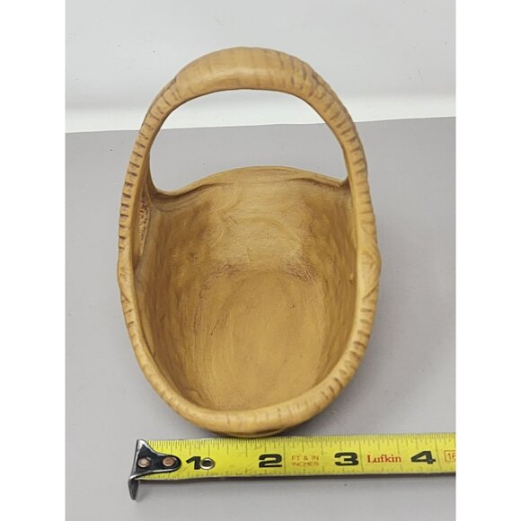 Vintage Ceramic Basket Set With Handle & Woven Design One Is Signed - Picture 10 of 11